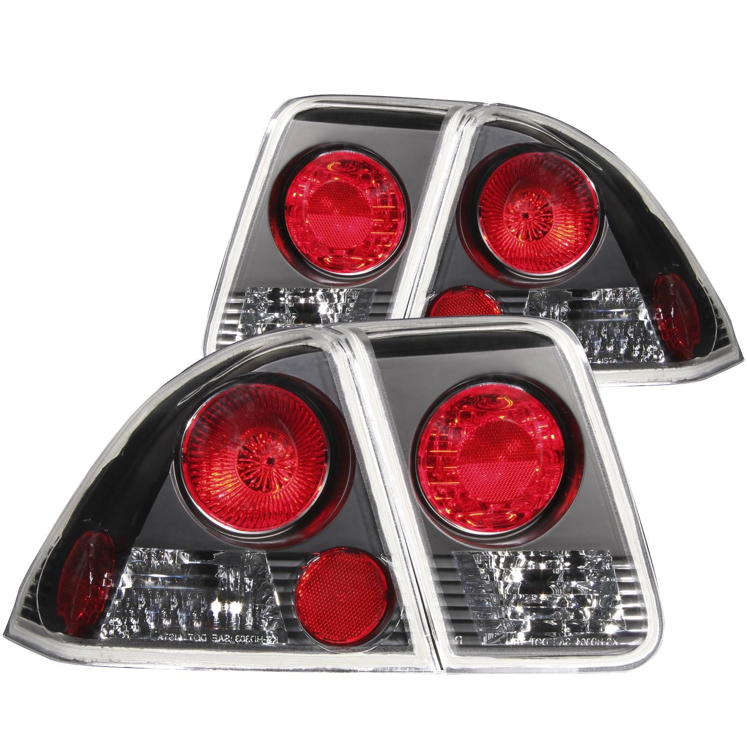 ANZO 01-05 Civic Sedan Black Taillights