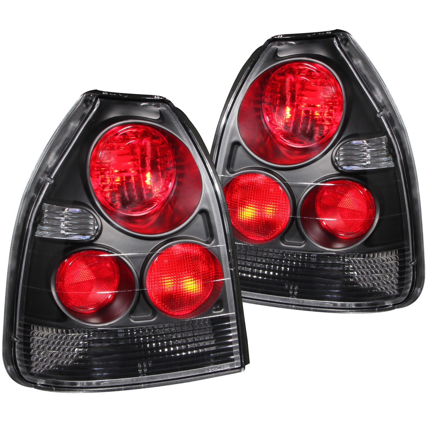 ANZO 96-00 Civic Hatchback Black Taillights