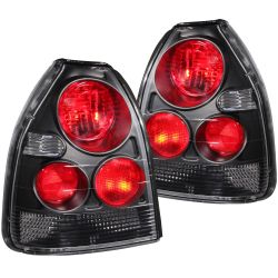 ANZO 96-00 Civic Hatchback Black Taillights