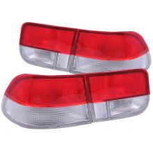 ANZO 96-00 Civic Coupe Red and Clear Taillights