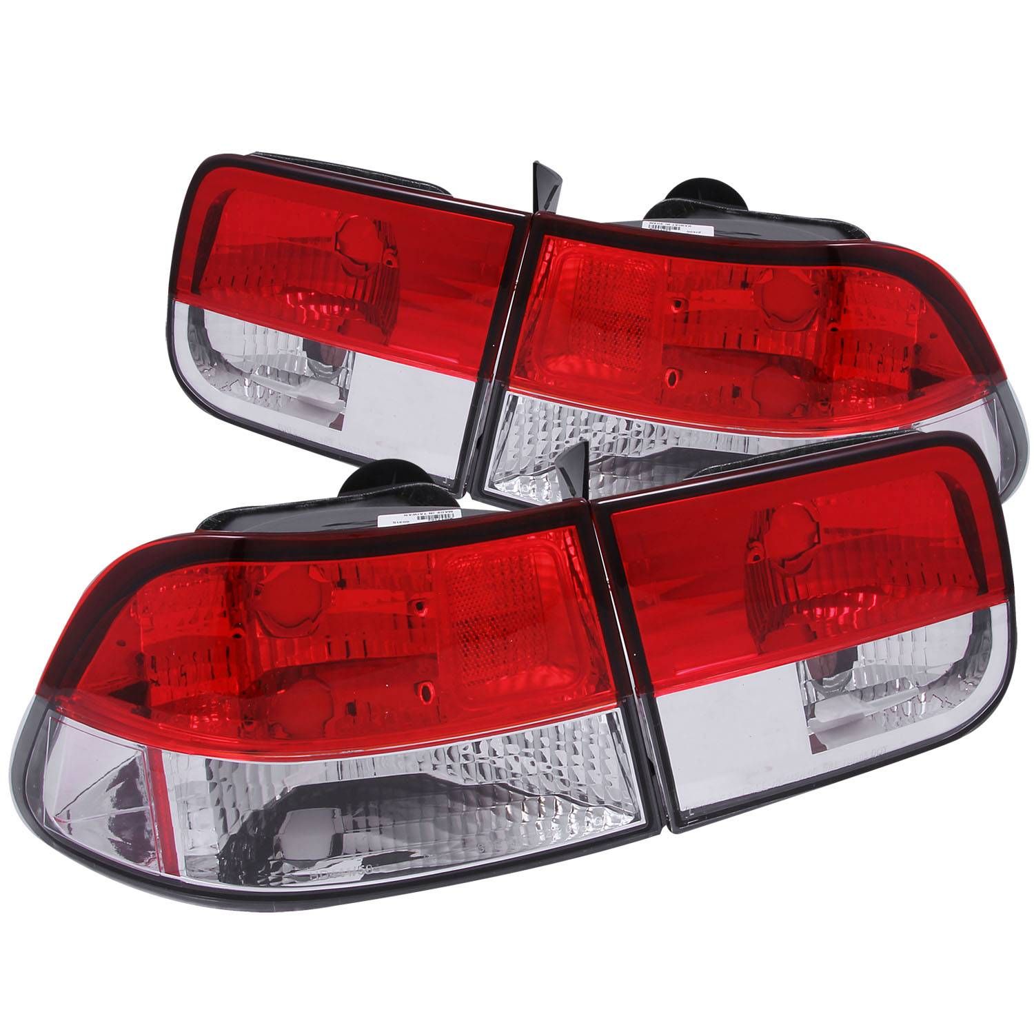 ANZO 96-00 Civic Coupe Red and Clear Taillights