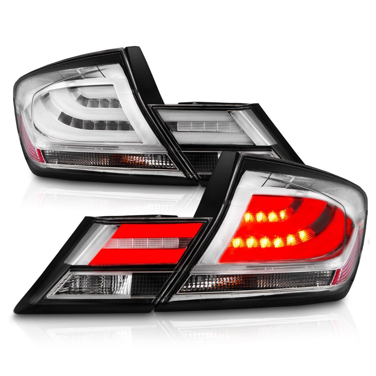 ANZO 13-15 Civic Sedan Chrome LED Taillights