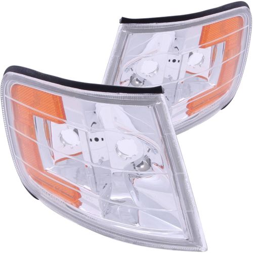 1995 Honda Accord usサンバイザーusコーナーレンズ ANZO 94-97 Accord Euro Chrome Corner Lights with Amber Reflector