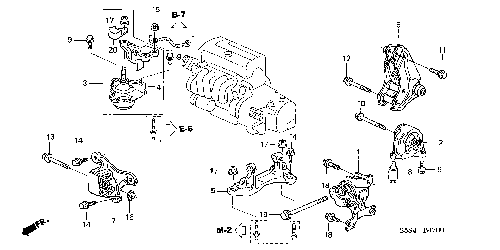 Honda 12mm Flange Nut for Engine Mount Stud | 90371-SR3-000 | K