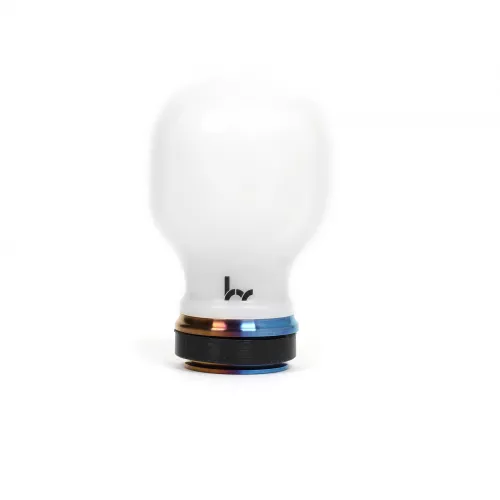 Hybrid Racing White with Titanium Delrin Chicane Shift Knob | HYB