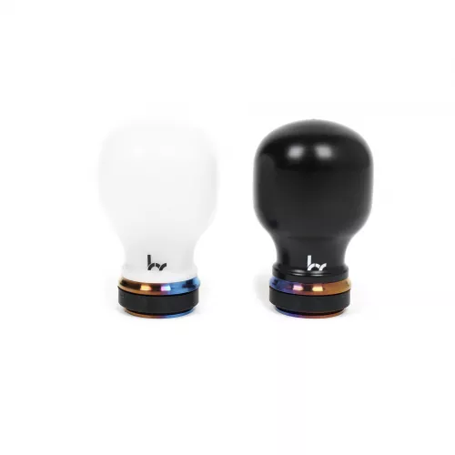 Hybrid Racing White with Titanium Delrin Chicane Shift Knob | HYB