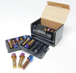 Mevius Blue Neon 27mm Lug Bolts 20 Pack: 14R Ball M14 x 1.5