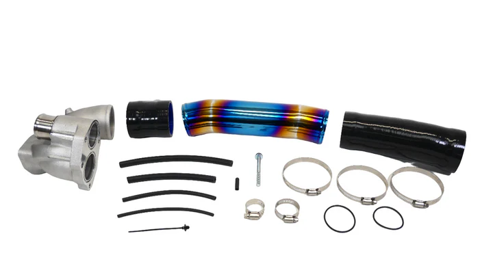 PLM 16-21 Civic 1.5T Stainless Burnt Blue Turbo Inlet Pipe Kit with Silver Cast Aluminum
