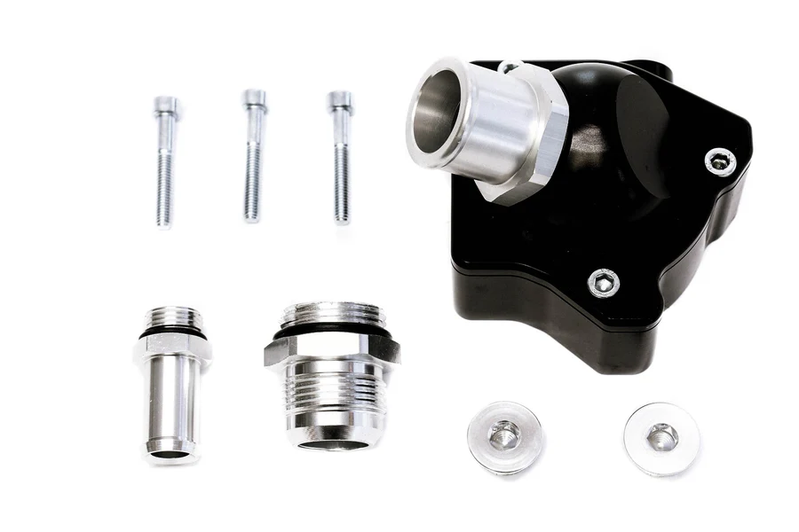 Precision Works K-Series K20/K24 Black V2 Swivel Neck Thermostat Housing