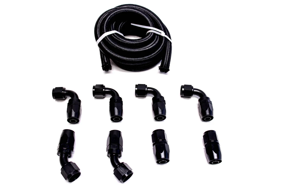 PLM Universal -10AN Black Catch Can Hose and Fitting Kit
