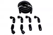 PLM Universal -10AN Black Catch Can Hose and Fitting Kit