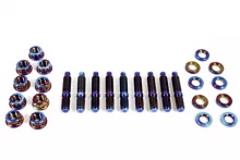 PLM Honda/Acura B/D/F/H/J-Series Titanium Exhaust Header Manifold Stud and Nut Kit PLM Honda/Acura B/D/F/H/J-Series Titanium Exhaust Header Manifold Stud and Nut Kit