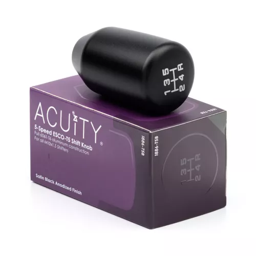 Acuity 5-Speed Satin Black ESCO Aluminum Shift Knob | 1886-T5B | K
