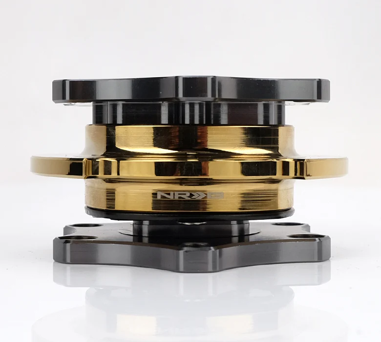 NRG Quick Release SFI Spec 42.1 Gun Metal Body with Gold Shiny Ring
