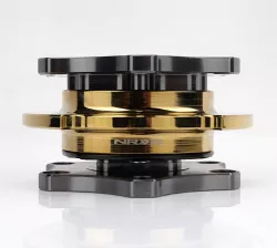 NRG Quick Release SFI Spec 42.1 Gun Metal Body with Gold Shiny Ring