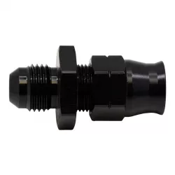 DeatschWerks Black -6AN Male Flare to 3/8 Inch Hardline Compression Adapter with Olive Insert