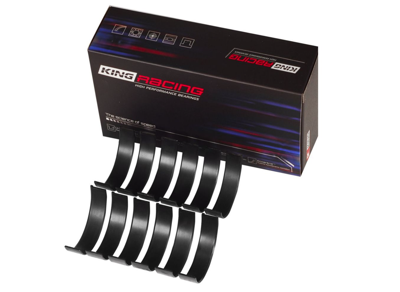 King J-Series J30/J32/J35 pMax Black Standard Size Trimetal Connecting Rod Bearing Set