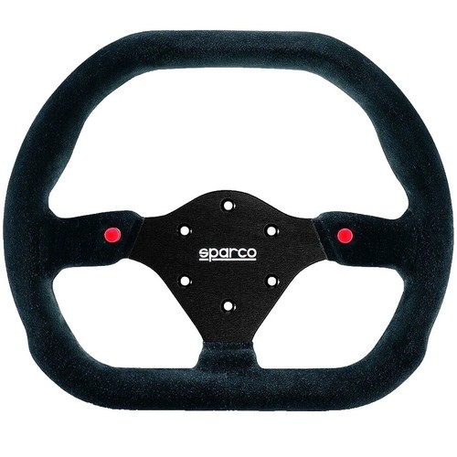 Sparco R330B Black Suede Steering Wheel with Buttons