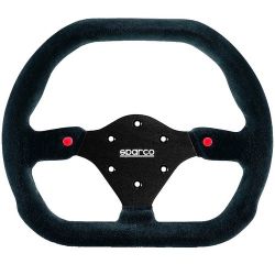 Sparco R330B Black Suede Steering Wheel with Buttons