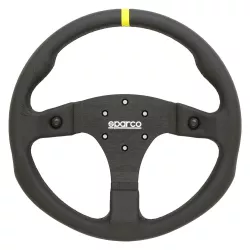 Sparco R350B Black Leather Steering Wheel with Buttons