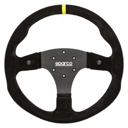 Sparco R350B Black Suede Steering Wheel with Buttons