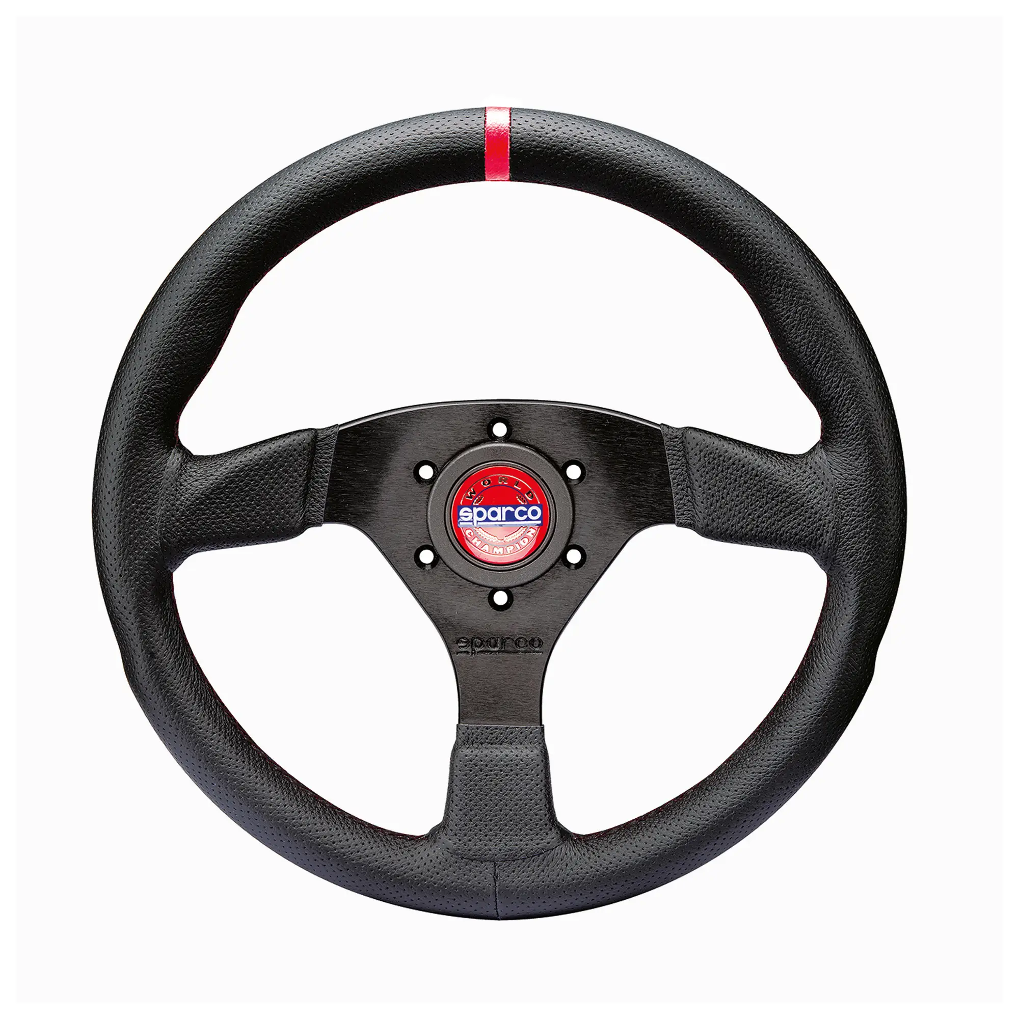 Sparco R383 Champion Black Leather with Black Stitching 330mm Steering Wheel
