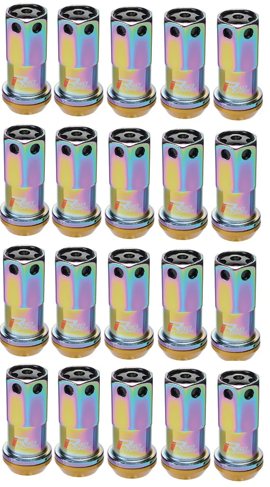 Project Kics Neochrome R40 Iconix M14x1.5 Lug Nuts with Black Cap 20 Piece Set