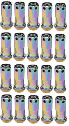 Project Kics Neochrome R40 Iconix M14x1.5 Lug Nuts with Black Cap 20 Piece Set