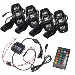 Oracle Lighting 4 Piece with Bluetooth Control Underbody RGB+W Wheel Well Rock Light Kit
