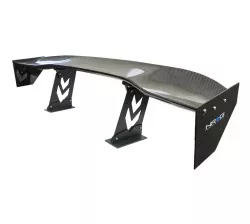 NRG Universal 59-Inch Carbon Fiber Spoiler with NRG Logo Large End Plates