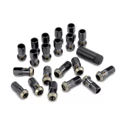 Project Kics Black R40 M12x1.5 Lug Nut Set: 20 Pieces without Locks