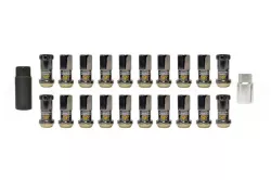 Project Kics R40 Black 12x1.50 Lug Nut Set: 16 Lug Nuts with 4 Lock Set