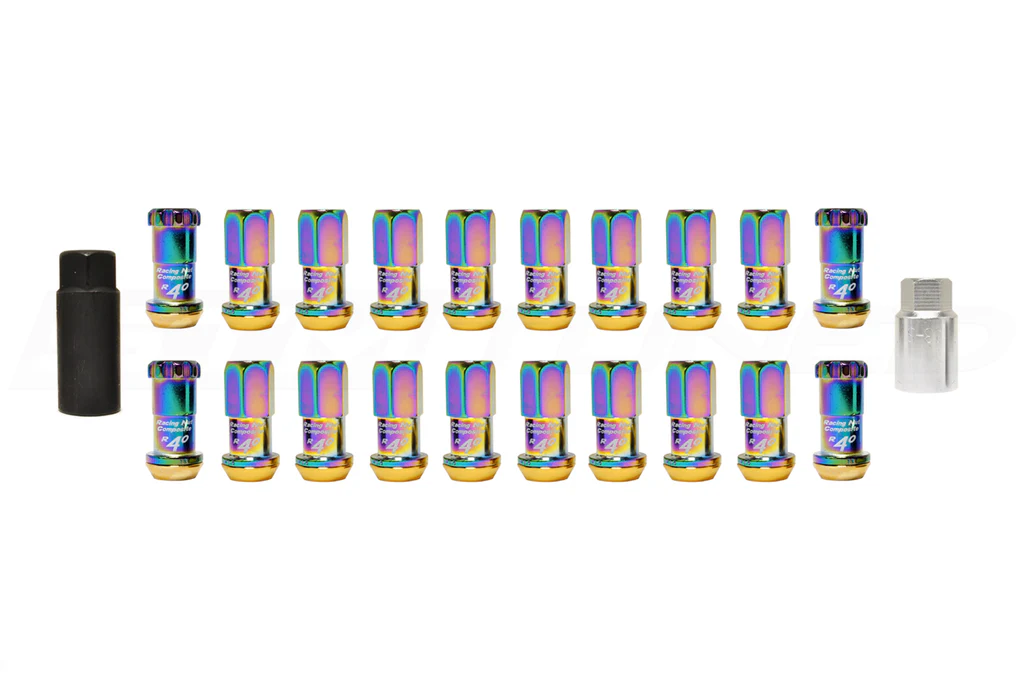 Project Kics R40 Neo Chrome 12x1.50 Lug Nut Set: 16 Lug Nuts with 4 Lock Set