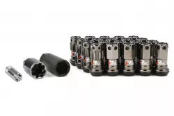Project Kics R40 Iconix Classical M12x1.5 Lug Nut Set with Black Cap: 16 Lug Nuts with 4 Locks