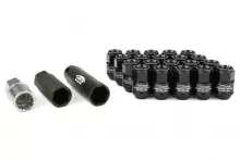 Project Kics Black Leggdura Racing M12x1.5 35mm Closed End Lug Nut Set: 16 Pieces with 4 Locks