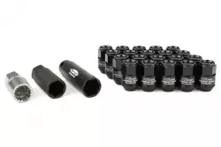 Project Kics Black Leggdura Racing M12x1.5 35mm Closed End Lug Nut Set: 16 Pieces with 4 Locks