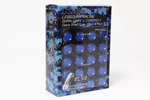 Project Kics Leggdura Racing Shell Type Lug Nut Set 12x1.5 Blue
