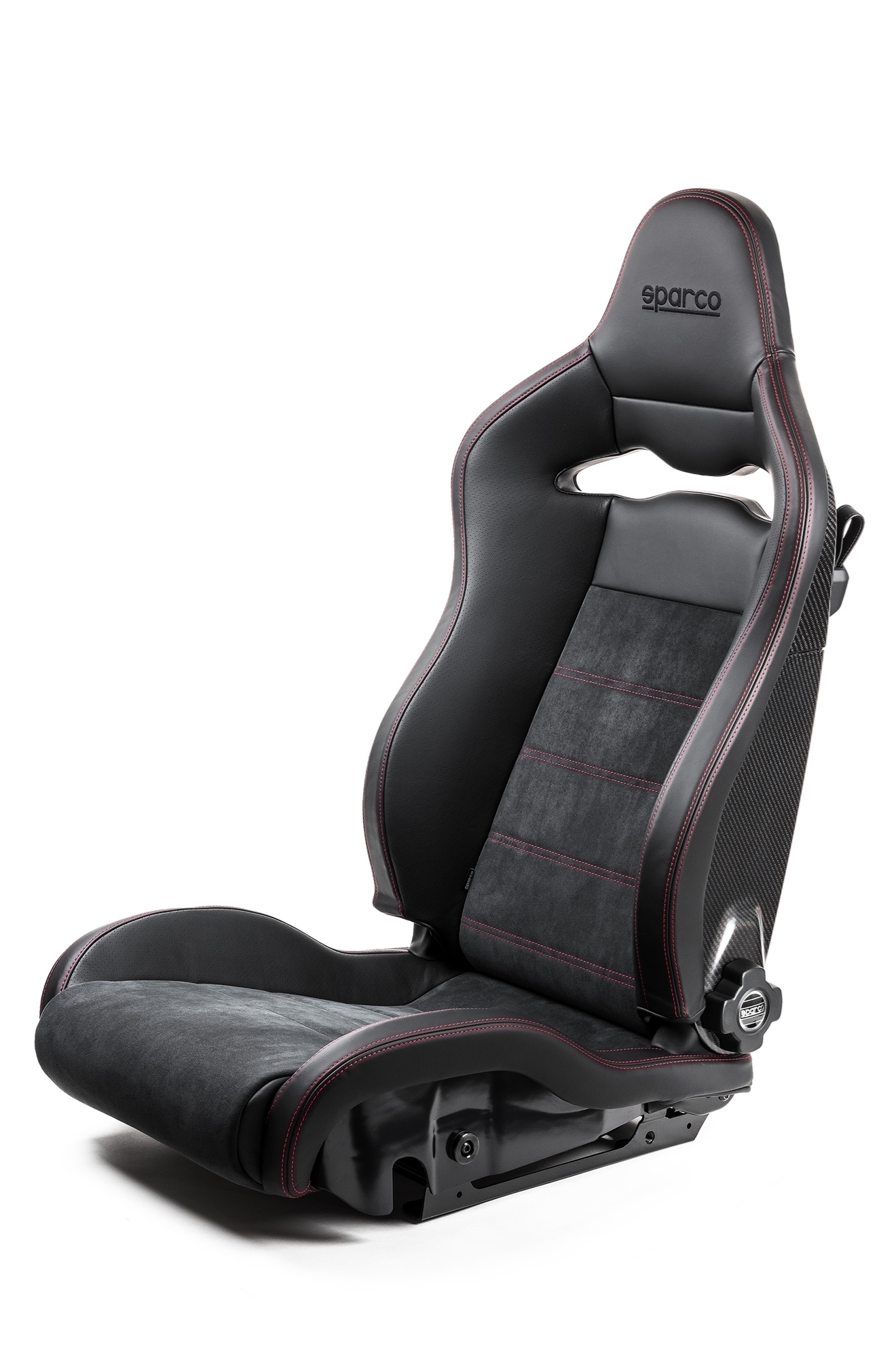 Sparco SPX Special Edition Black and Red with Gloss Carbon Shell Passenger Side Racing Seat