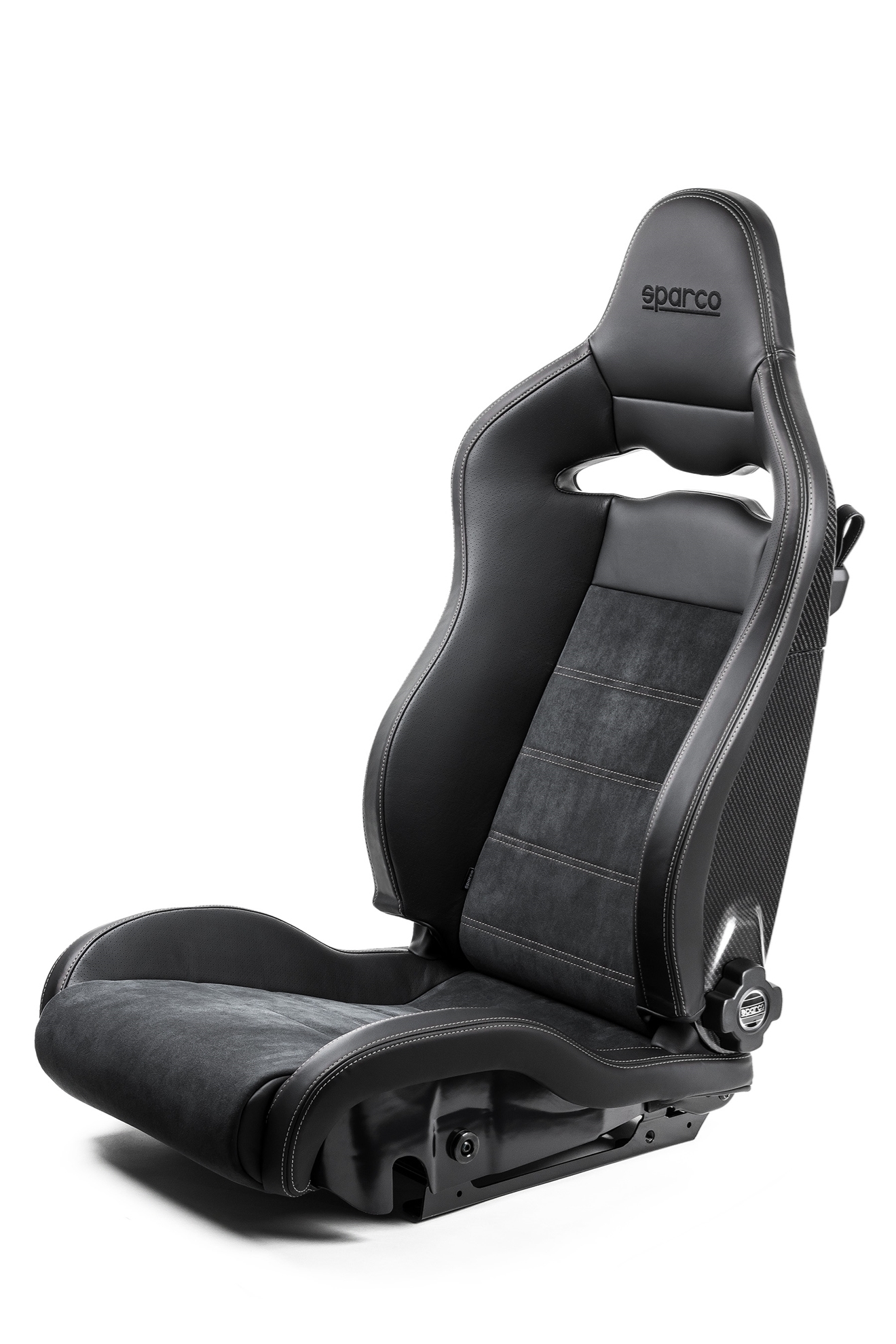 Sparco SPX Special Edition Black and Grey with Matte Carbon Shell Driver Side Racing Seat