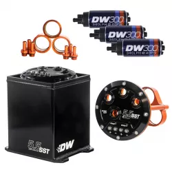 DeatschWerks 5.5L Modular Surge Tank with Three DW300 Fuel Pumps