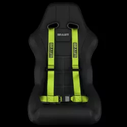Braum Lime Green 4-Pt Racing Harness with 2