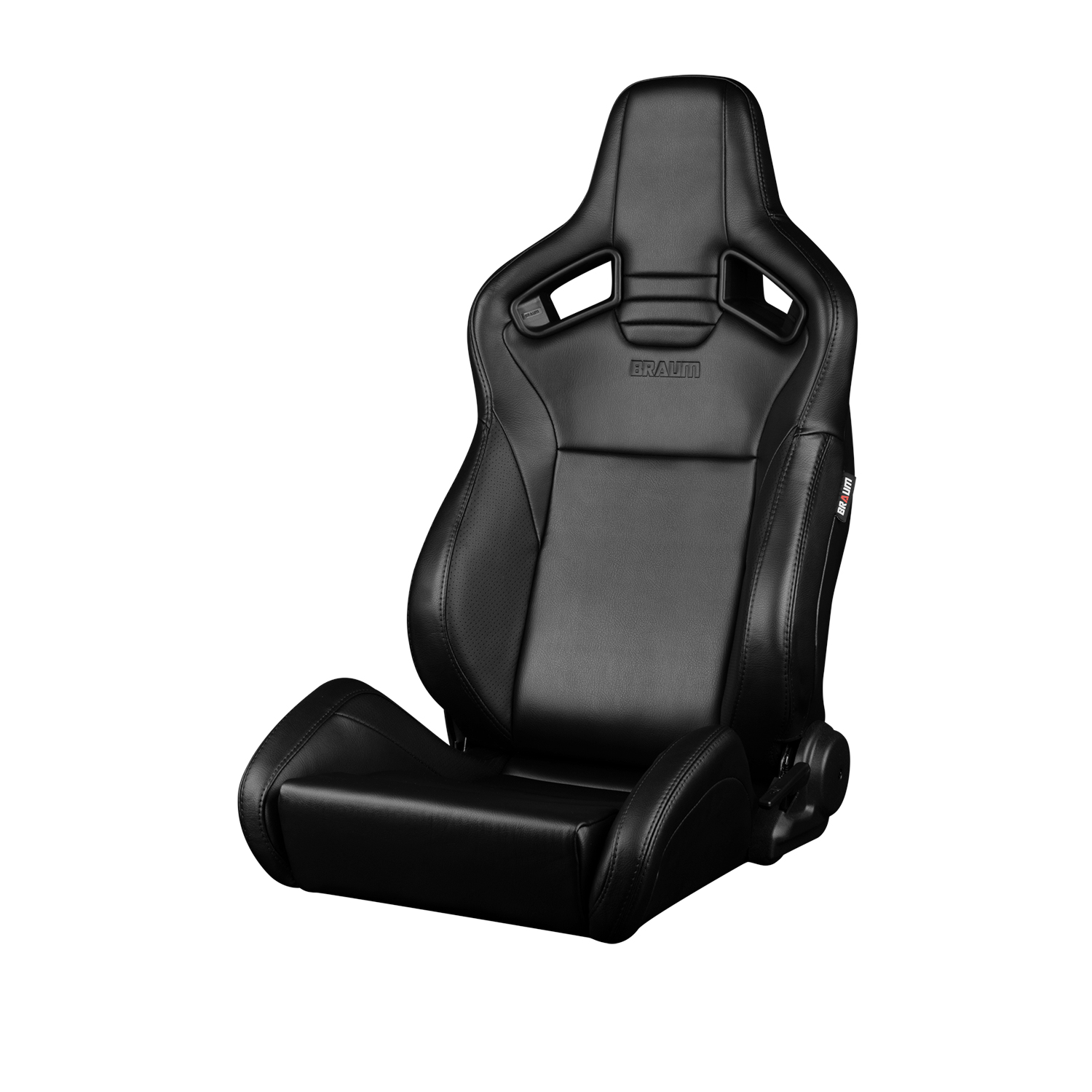 Braum Elite V2 Series Black Leatherette with Black Stitching Sport Reclinable Seats