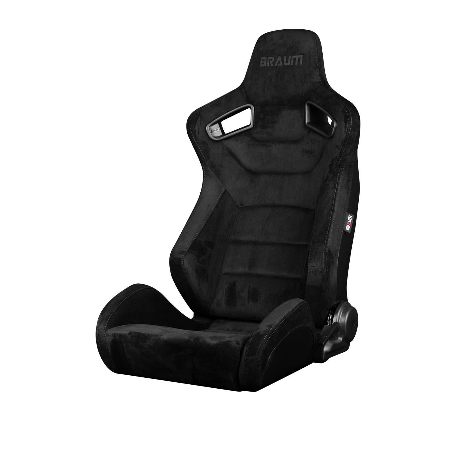 Braum Elite Series Black Suede with Grey Stitching Sport Reclinable Seats