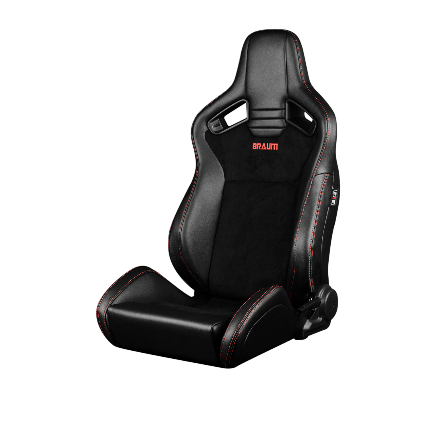 Braum Elite V2 Series Black Leatherette with Black Suede Sport Reclinable Seats