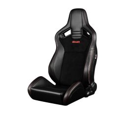 Braum Elite V2 Series Black Leatherette with Black Suede Sport Reclinable Seats