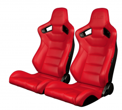 Braum Elite Series Red Leatherette Sport Reclinable Seats