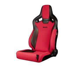 Braum Elite V2 Series Black Leatherette with Red Jacquard Low Bolster Sport Reclinable Seats