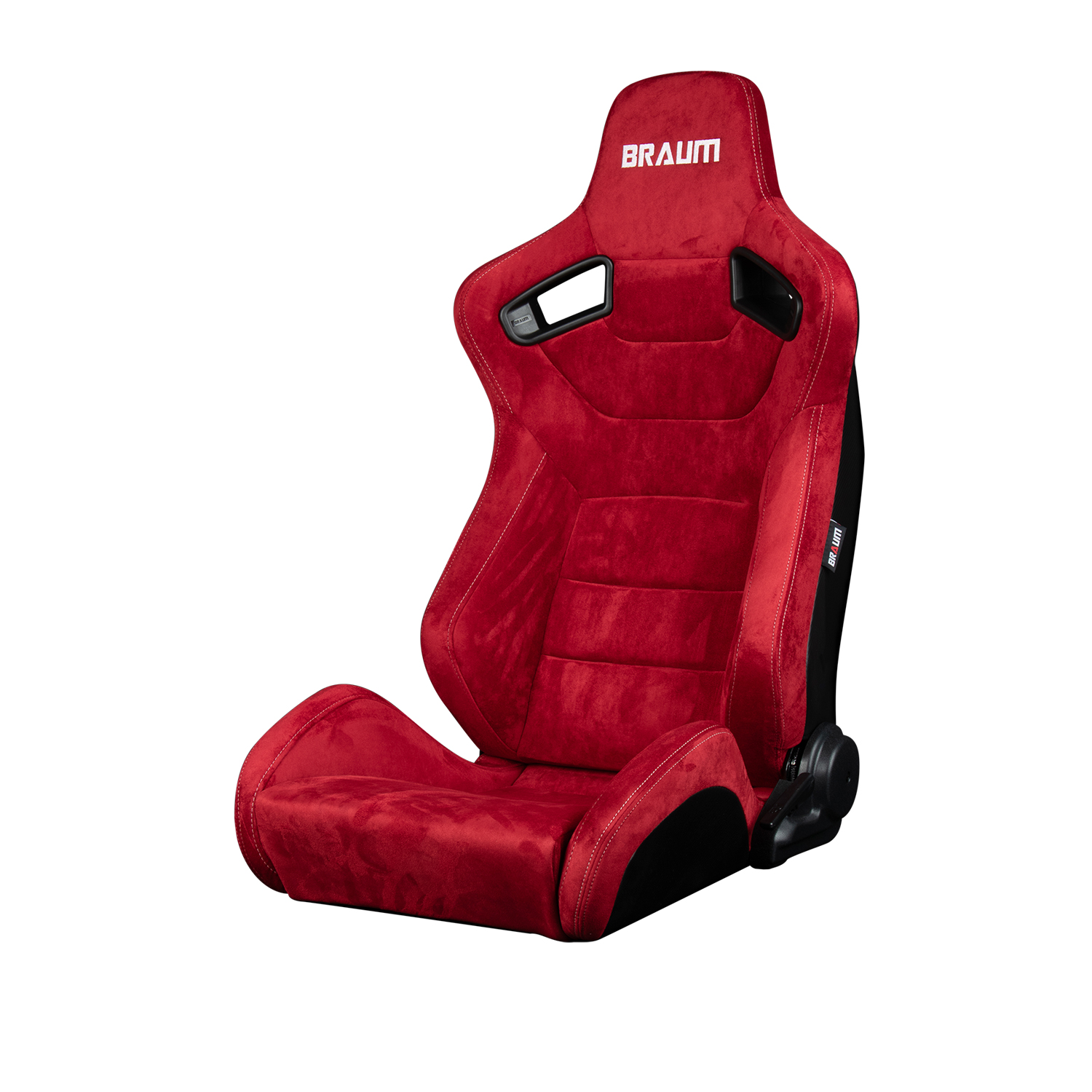 Braum Elite Series Red Suede with White Stitching Sport Reclinable Seats