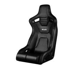 Braum Elite-R Series Black Leatherette with Black Stitching Fixed Back Bucket Seat