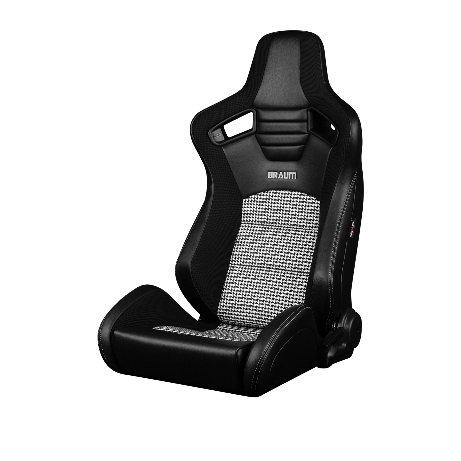 Braum Elite-S Series Black Leatherette with Black Houndstooth Sport Reclinable Seats